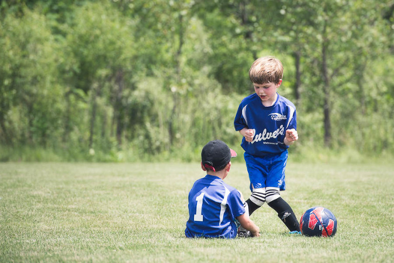 So much to learn on the soccer field.  What a clown!